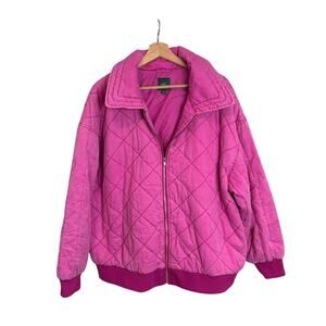 Wild Fable Quilted Bomber Jacket Pink Chores Jacket Women's XXL